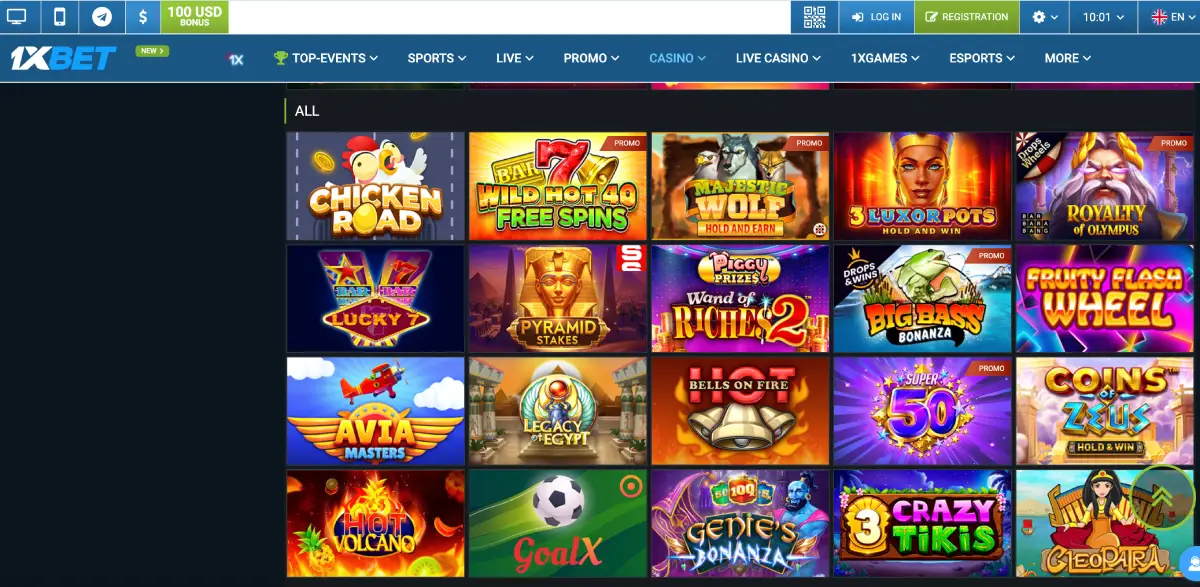 Chicken Road gameplay interface on 1xBet