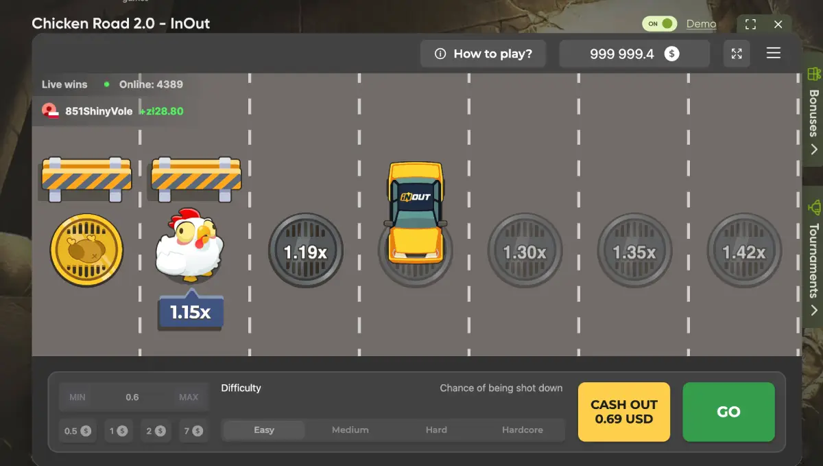 Gallina cartoon che evita le trappole nel dungeon di Chicken Road 2