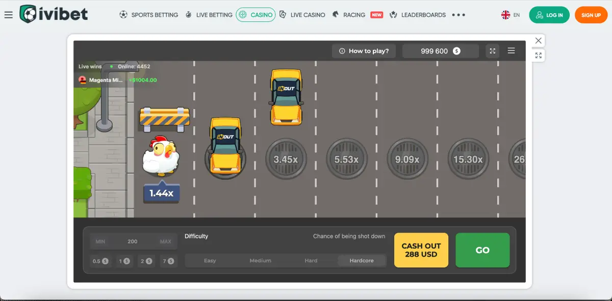 Quattro livelli di difficoltà di Chicken Road 2: Facile, Medio, Difficile ed Estremo