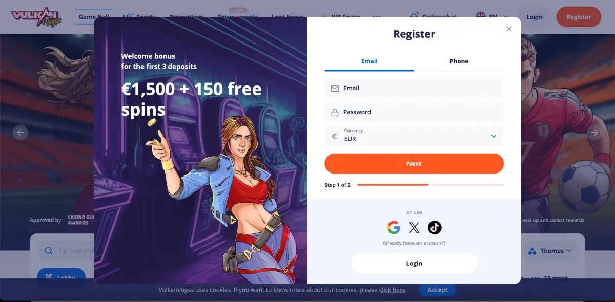 Collecting coins during a run in Chicken Road at Vulkan Vegas Collecting coins during a run in Chicken Road at Vulkan Vegas