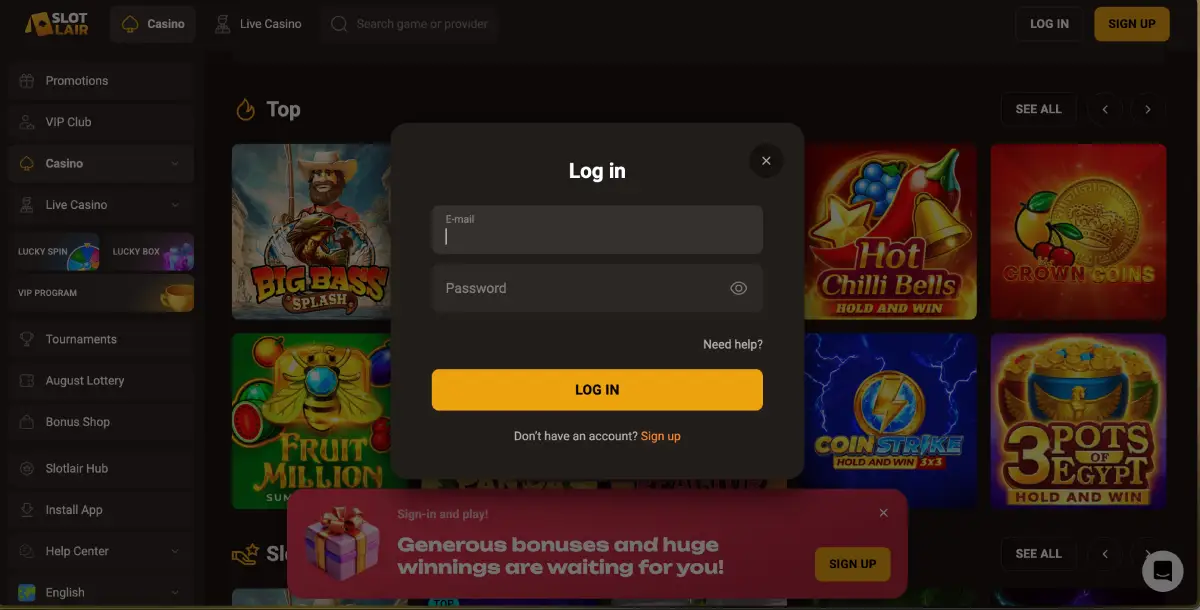 Register to play Chicken Road in SlotLair