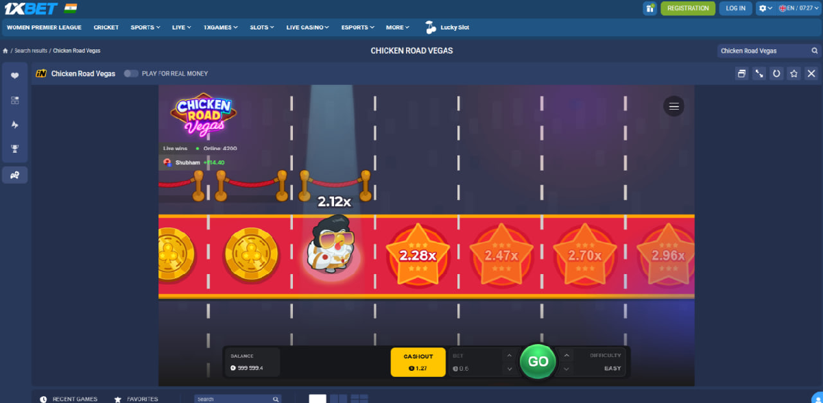 Chicken Road Vegas game theme showing risk-based progression and visual style Chicken Road Vegas game theme showing risk-based progression and visual style