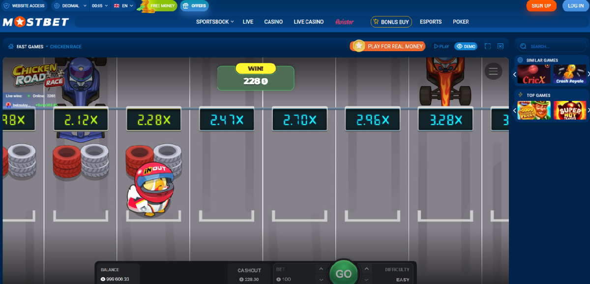 Casinos where Chicken Road Race is available, with details on platforms and access options